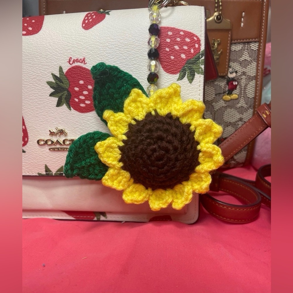 Sunflower Crochet keychain